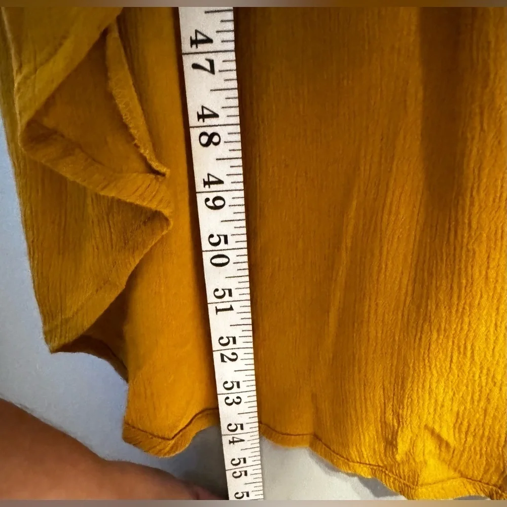 NWT Haute Project Los Angeles Mustard Yellow Boho Gauzy Kimono Cover Up Sz XL